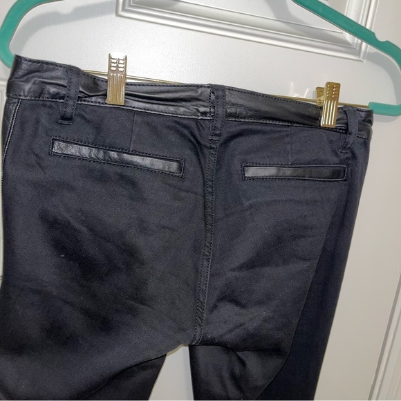 Tory Burch black vegan leather denim jeans pants 31” 10 winter fall staple - Picture 6 of 7
